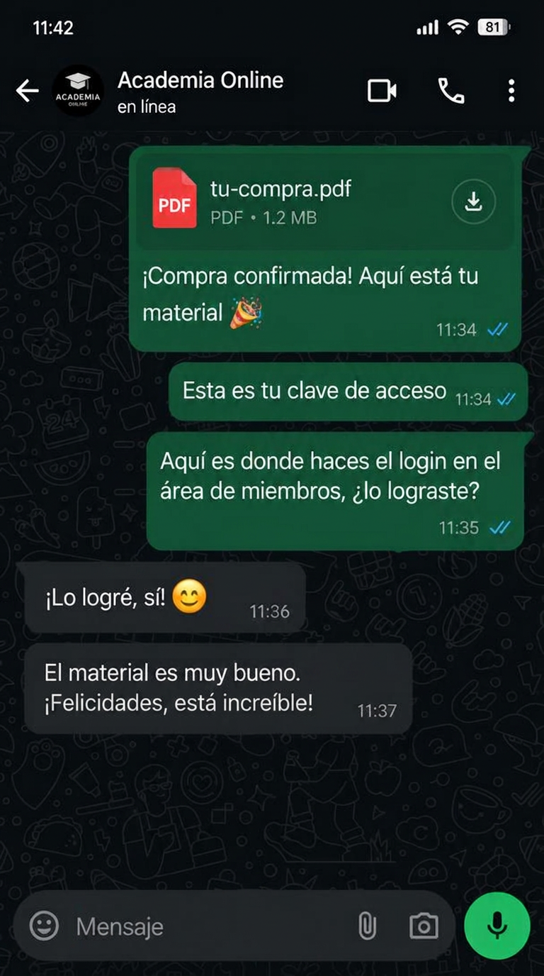Testimonio de alumno por WhatsApp 3